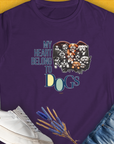 My Heart Belong To Dogs, Volume 1, Women's T-Shirt-Purple, a cool and stylish design with a funny saying from Dog Gang