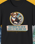 One Human Year = Ten Dog Years, Volume 3, Unisex T-Shirt-Black-Design made by Dog Gang