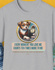 One Human Year = Ten Dog Years, Volume 3, Unisex T-Shirt-Sport Grey-Design made by Dog Gang