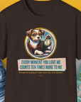 One Human Year = Ten Dog Years, Volume 3, Unisex T-Shirt-Dark Chocolate-Design made by Dog Gang