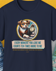 One Human Year = Ten Dog Years, Volume 3, Unisex T-Shirt-Navy-Design made by Dog Gang