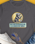 One Human Year = Ten Dog Years, Volume 1, Women's T-Shirt-Charcoal. A dog-themed Design from Dog Gang