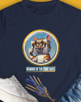 Funny shirt: Beware Of The Fake Dogs! with a dog in a helmet graphic. Designed by Dog Gang.