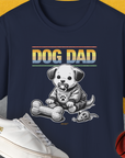 Cartoon puppy with a fabric bone and a fabric mouse as a toy - for a dog lover gift. Designed by Dog Gang.