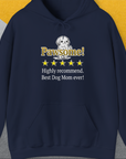 Pawsome! and Best Dog Mom Ever text with stars surround a cartoon dog. A perfect dog lover gift for expressing your love for dogs. Designed by Dog Gang.