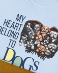 My Heart Belong To Dogs, Volume 1, Unisex T-Shirt-. A dog-themed Design from Dog Gang