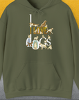 I Love Dogs - Series I, Volume 1, Unisex Hoodie-Military Green, Design by Dog Gang