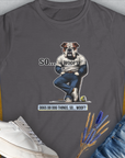 So... Woof? Volume 1, Women's T-Shirt-Charcoal. A dog-themed Design from Dog Gang